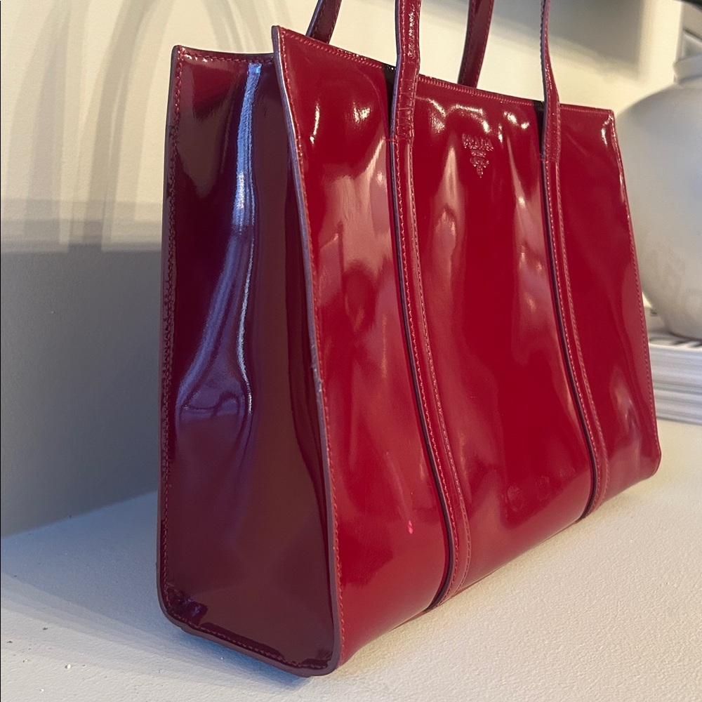 Prada Patent Leather Cherry Tote Bag - Picture 3 of 12